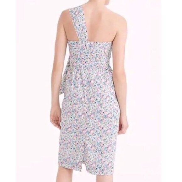 J Crew Liberty Fabrics Dress One Shoulder Midi Claire Aude Floral Colorful 8 - Picture 6 of 10